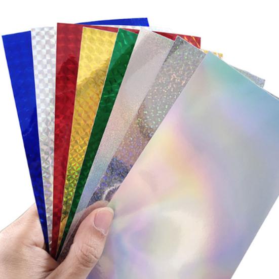 MUQZI Sports Accessory 10Pcs 3D Stereoscopic Rainbow Laser Sticker Fishing Lure DIY Material Accessory