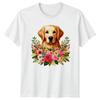 Golden Retriever Dog Floral Art Pet Unisexs TShirt Golden Retriever Dog Mom Pets