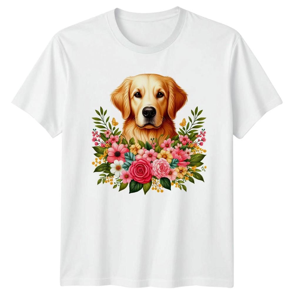 Golden Retriever Dog Floral Art Pet Unisexs TShirt Golden Retriever Dog Mom Pets S