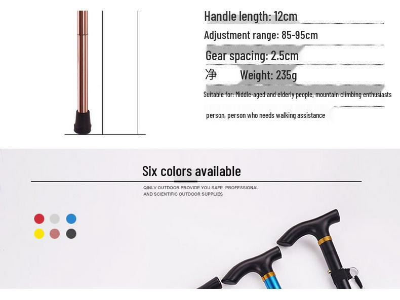 Five-Section Folding Ultra-Short Trekking Poles with T-Handle and Adjustable Telescopic Design for Hiking and Mountaineering