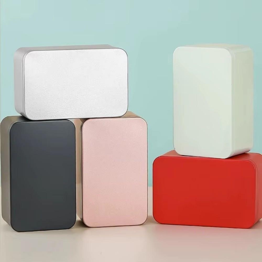 Mini plechová dóza Čtvercové úložné krabičky Přenosná kovová plechová dóza Na čaj bonbóny sušenky