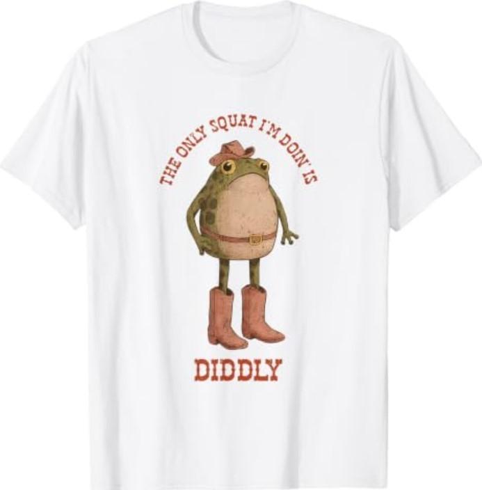 Vintage The Only Squat I'm Doing is Diddly Frog Meme Tees T-Shirt Unisex T-Shirt