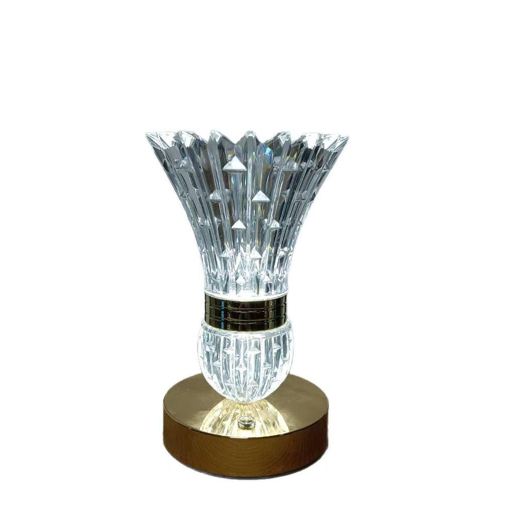Nordic Crystal Table Lamp: Elegant Indoor Night Light for Bedroom Ambiance.