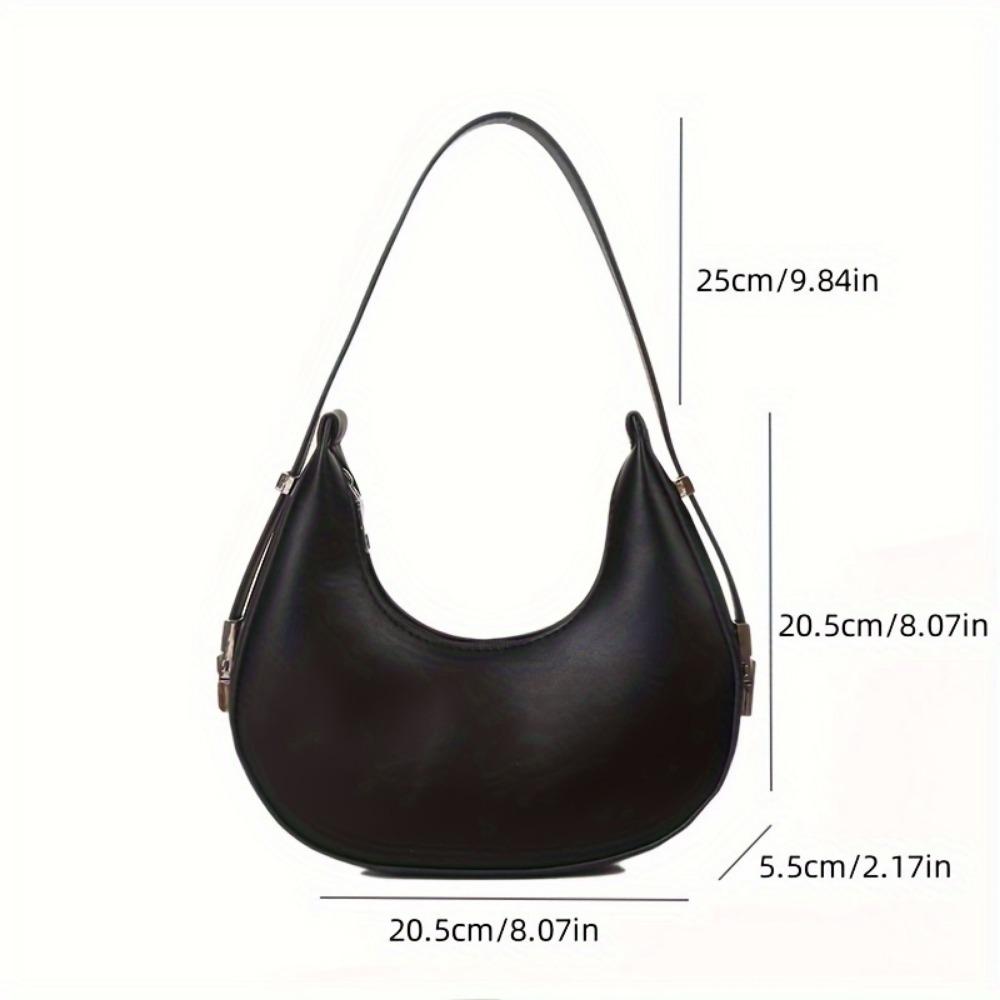 Chic Crescent Moon Shoulder Bag for Women - Versatile & Trendy, Faux Leather Underarm Purse In Light Yellow/Caramel/White/Black