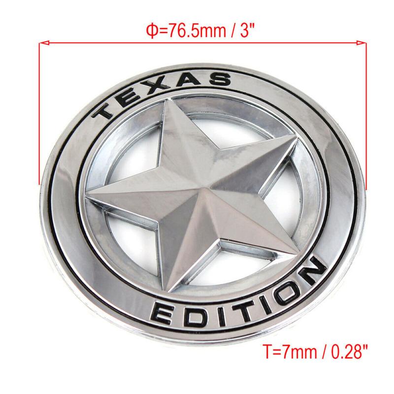 Автомобильная наклейка с пятиконечной звездой, красочная всепогодная 3d трехмерная универсальная эмблема чёрный/серебряный