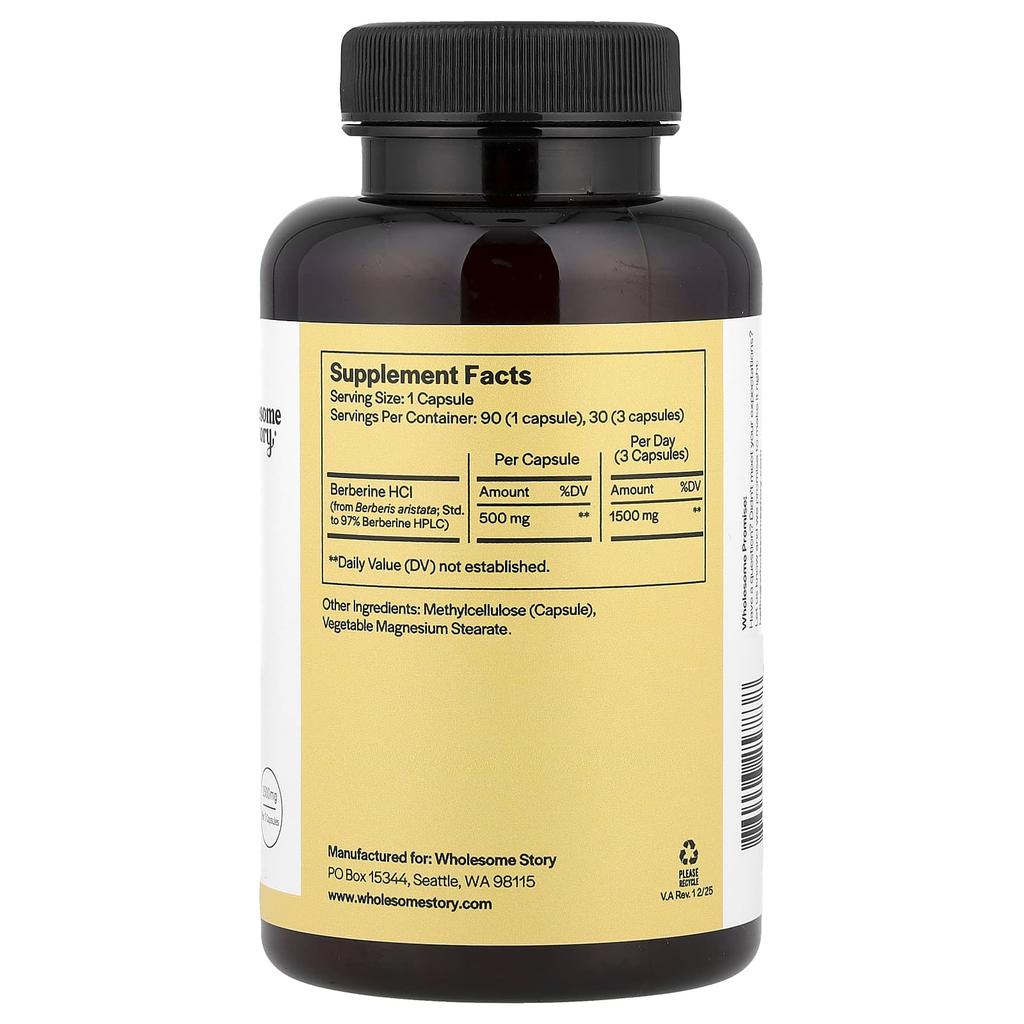 Berberine, Veggie Capsules 90 (500Mg Per Capsule)