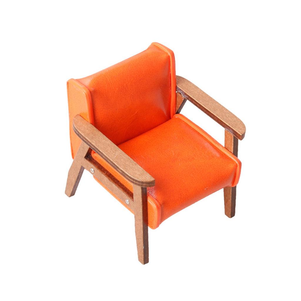 Miniature Leather Sofa Chair Model for Dollhouses Living Room Decoration 1 12 Scale Toy Accessories for Household Use
