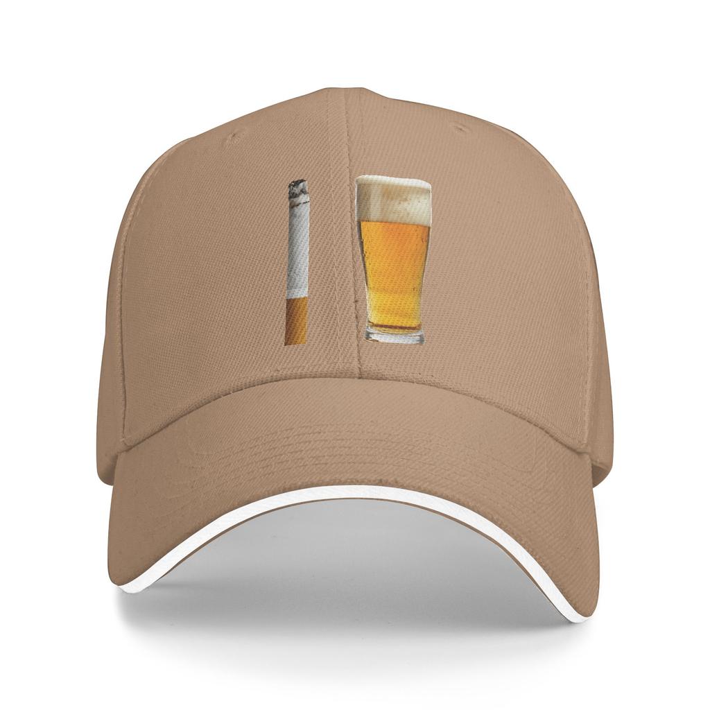Spring Funny Beer Cigarette Baseball Cap  Outdoor Sports Casual Design Sun Trucker Hat UnisexTeens Sunscreen Snapback Cap