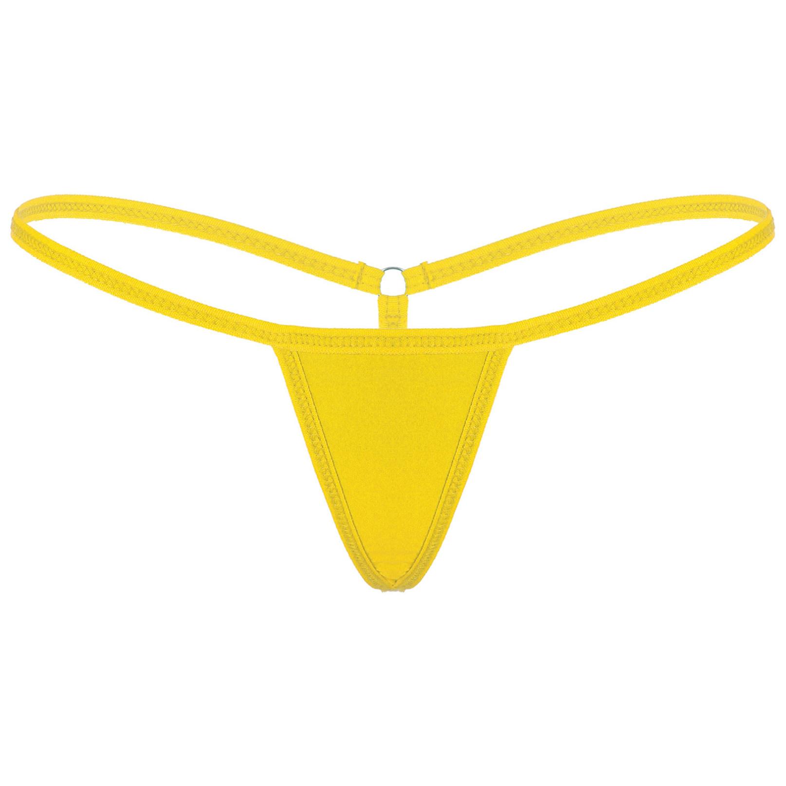 

Жіночі мікротруси з низькою посадкою, стрейч-білизна, плавання, бікіні One Size жовтий