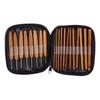 20pcs Carbonized Bamboo Knitting Needles Set Storage Case Yarn Craft Tools  For Beginners
