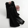 100% Cashmere Overcoat Women's Long Fur Coat Hooded Plus Size Wool Trench Coat with Fox Fur Collar