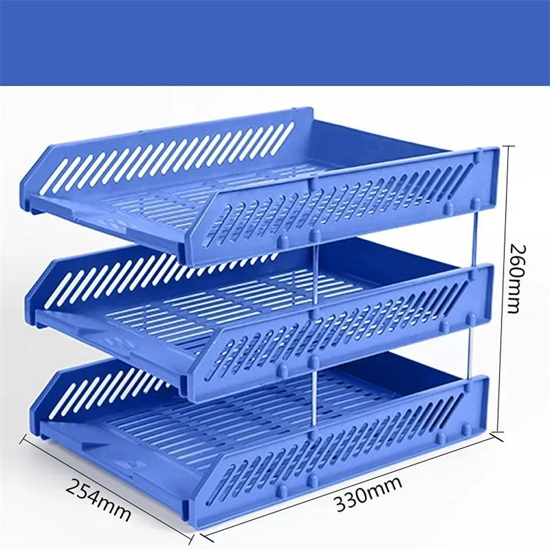 3 Tier Stackable Desk Organizer Paper Letter Tray, Desktop Tidy File Document Rack Storage Accessories for Office
