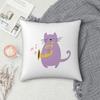 Melodische Katze spielt Saxophon Quadratischer Kissenbezug Kissenbezug Kissenbezug Überwurf-Kissenbezug für Zuhause Sofa Wohnzimmer