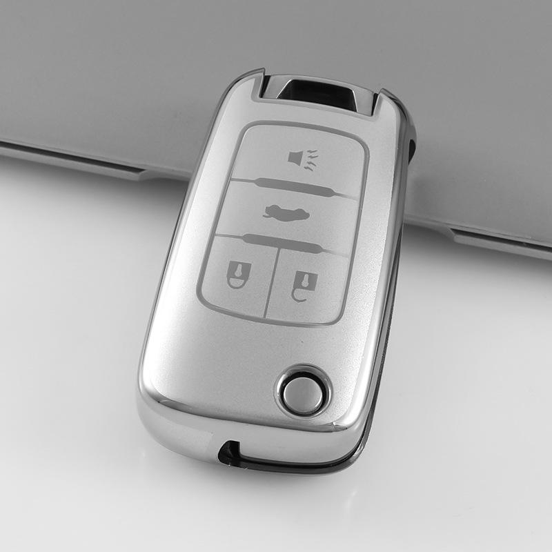 Chevrolet Key Case Upgrade: Silver Glitter TPU Soft Rubber Holder