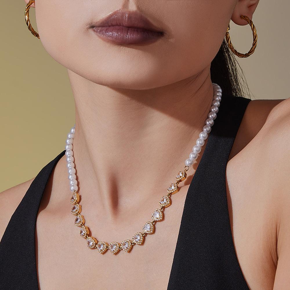 Bead Bead Necklace, Women s Love, High-end Sense, Niche Handmade Chain Necklace 41CM