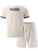 Men's Color Block Summer Polo & Shorts Set