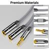 3.5mm Headphone Splitter Audio Adapter HiFi Sound TRRS Stereo Cable For Speaker Calling Compatible with Phone PC Laptop Tablet 6