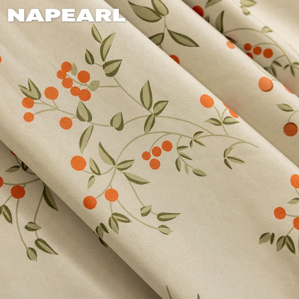 1PC NAPEARL Romantic and Artistic Style Floral Printed Curtain Full Blackout Curtains for Bedroom Living Room Balcony Window for Home Decor