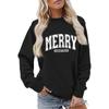 Women's Fashion Long Sleeve Christmas Printed Round Neck Loose Pullover Sweater Top