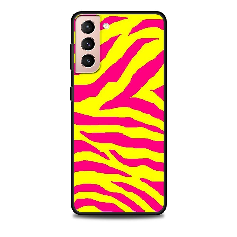 Zebra Stripe Print Case for Samsung Galaxy S22 Ultra Phone Cover S21 S20 FE S10 S9 S8 Plus S10e S7 Edge Black Soft Silicone