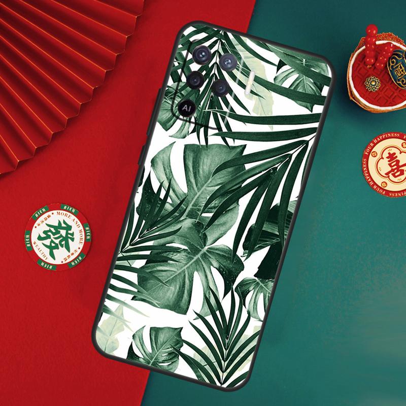 Tropical Leaf Pattern Case For Oppo A78 A98 A58 A38 A18 A54 A74 A94 A80 A60 A40 A96 A76 A16 A15 A17 A57 A5 A6 Pro