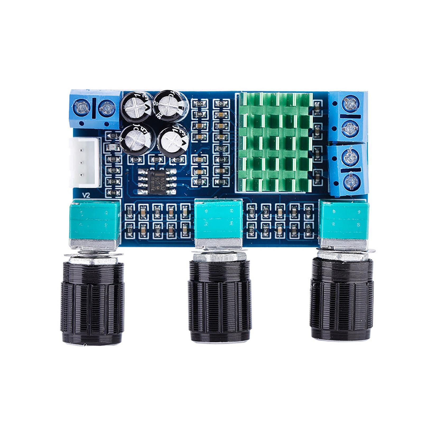 

TPA3116D2 DC 12V 24V 80W * 2 Digital Audio Amplifier Board Treble Volume Bass Audio Amp Module