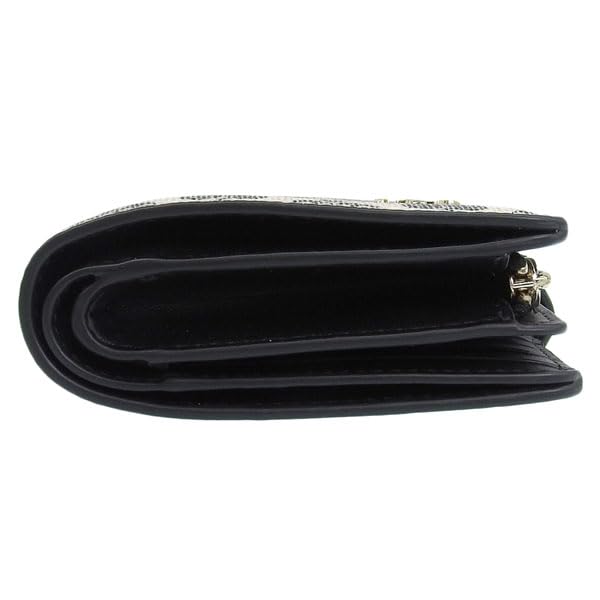 Kate Spade Women's Bifold Wallet, Compact, Outlet Brand, Black, Spade Flower Coated Canvas, Medium Compact Bifold Wallet, SPADE FLOWER KG488 001,