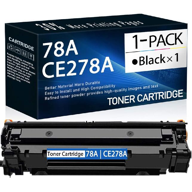 1 Pack Black Compatible 78A | CE278A Toner Cartridge Replacement for HP Laserjet Pro P1606dn P1560 M1537dnf P1566 M1536dnf P1606 M1538dnf M1530 MFP