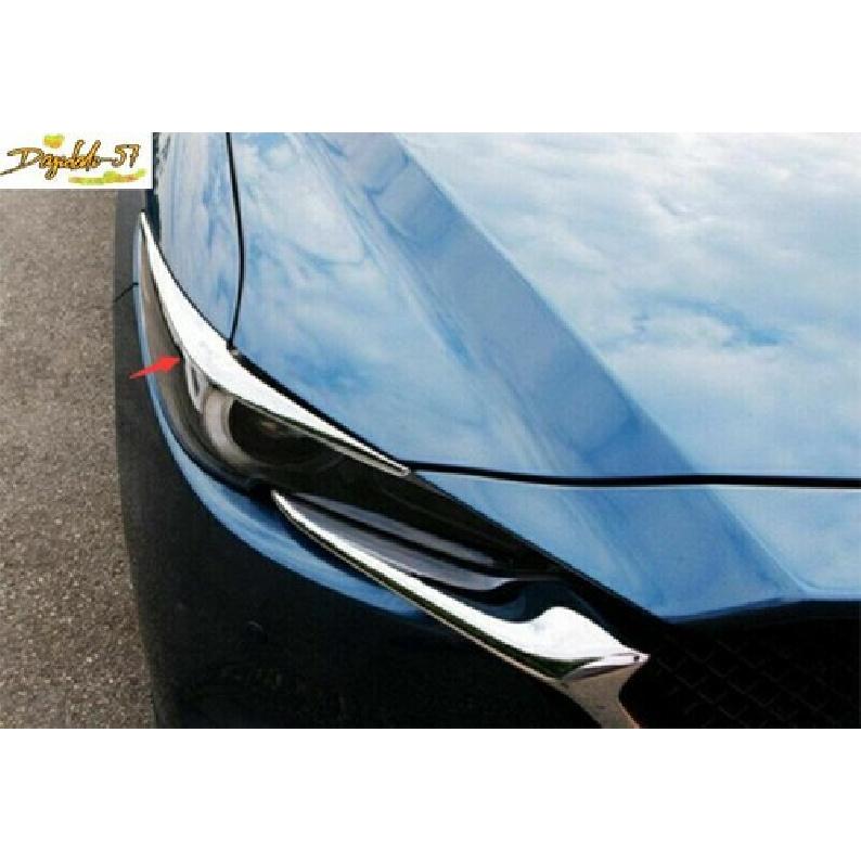 Chrome For Mazda CX-5 CX5 2017- ABS Front Headlight Eyebrows Lamp Strip Trim