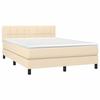 3140062 vidaXL Divan Bed with Mattress Cream 140x200 Cm Fabric
