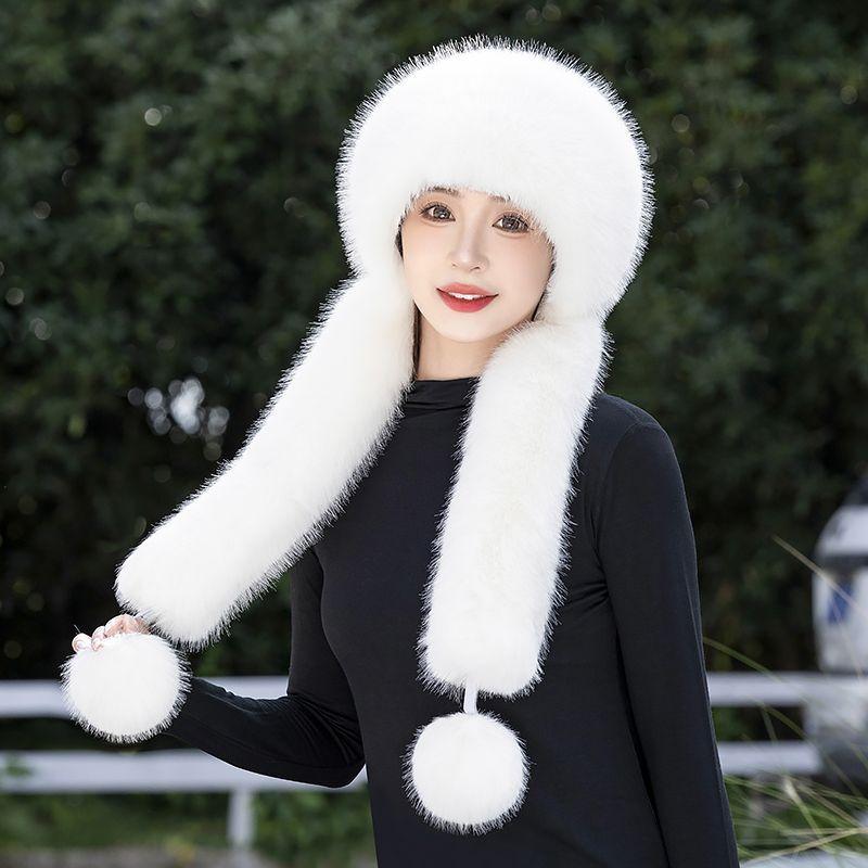 Winter New Warm Hat Scarf Integrated Thickened Cold-proof Windproof Neck Protection Cycling Headhat Fashionable Women's Hat