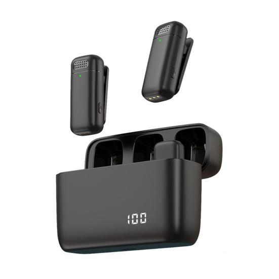 

Профессиональный петличный микрофон K6, беспроводная технология 2,4G, интеллектуальное шумоподавление, прямая трансляция чёрный