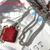 Water Diamond Mini Crossbody Bag With Pearl Chain For Streetwear Fashion