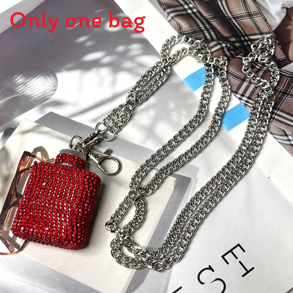 Water Diamond Mini Crossbody Bag With Pearl Chain For Streetwear Fashion