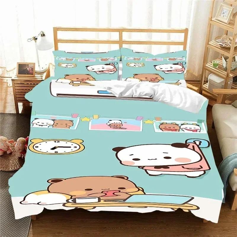 Kawaii Bubu and Dudu 3D Printing Anime Bedding Set Duvet Cover Comforter Bed Single Twin Full King Queen Size Bedding Set Kids