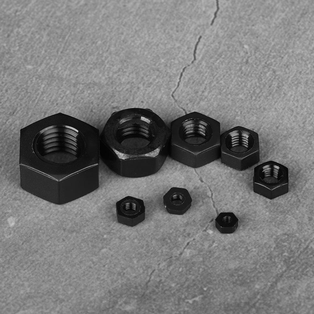140pcs M2CelsiusM2.5CelsiusM3CelsiusM4CelsiusM5CelsiusM6CelsiusM8CelsiusM10 Thread Nylon Plastic Hex Hexagonal Nuts (Black)