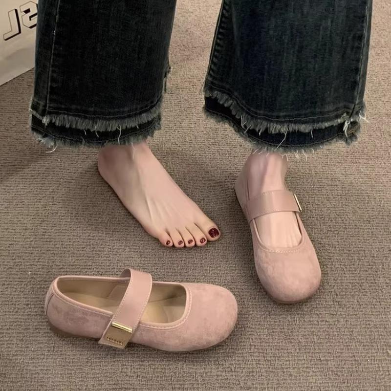 

Fashion 2025 New Classic Flats for Women Spring Casual Buckle Strap Round Toe Sweet Fashion Shoes for Women Solid Casual Shoes 35