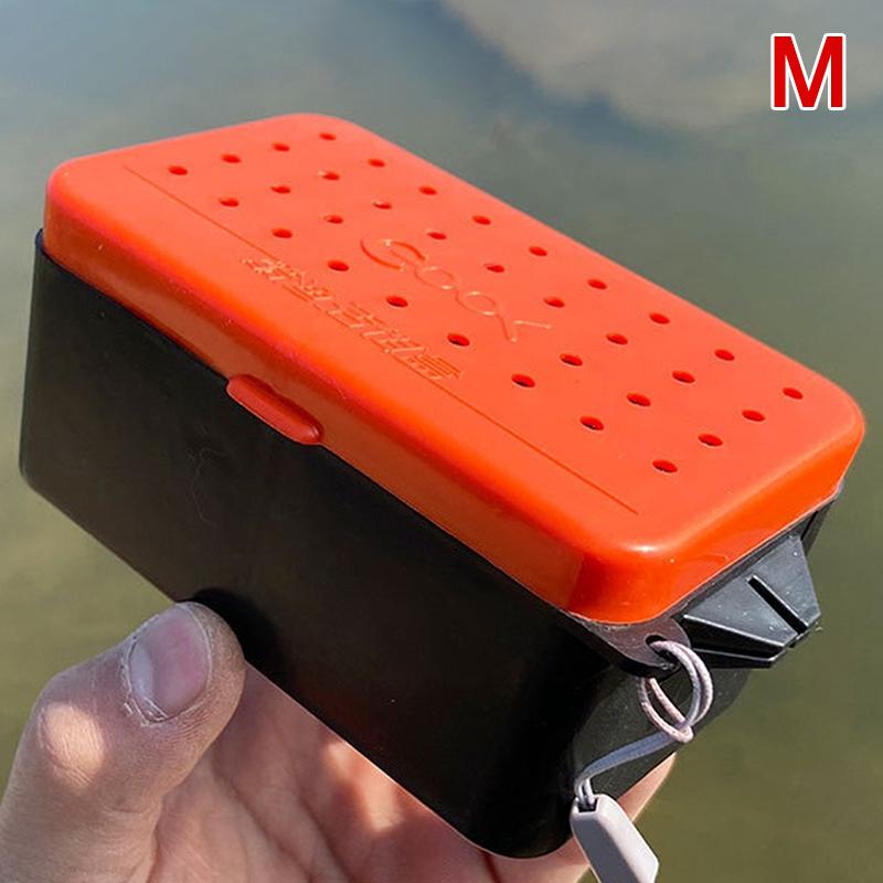 

Portable Breathable Fishing Bait Container Holder Box Worm Lure Storage Earthworm Box A2