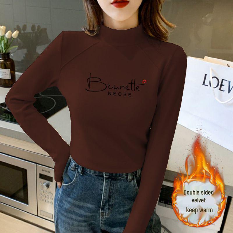 

Korean-Style Velvet Women’s Long Sleeve Base Layer - 2025 Autumn/Winter L [110-125 lbs]