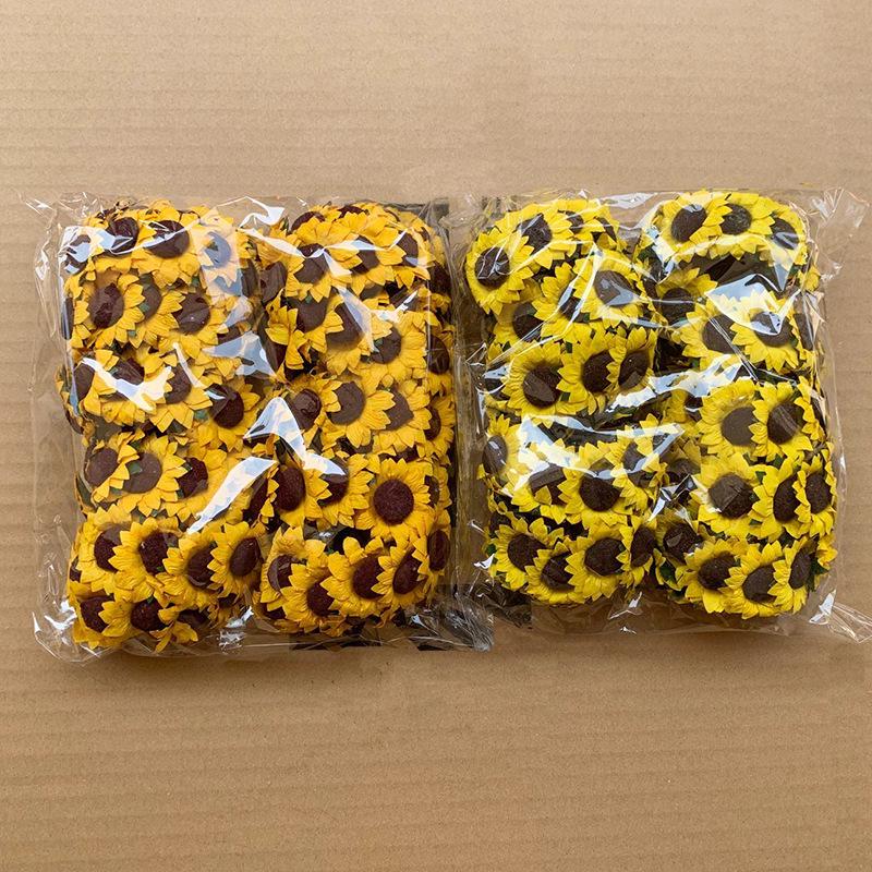 Sunflower Paper Flower DIY Gift Box Decoration for Weddings, Candy Boxes, and Accessories - Small Floral Accents.