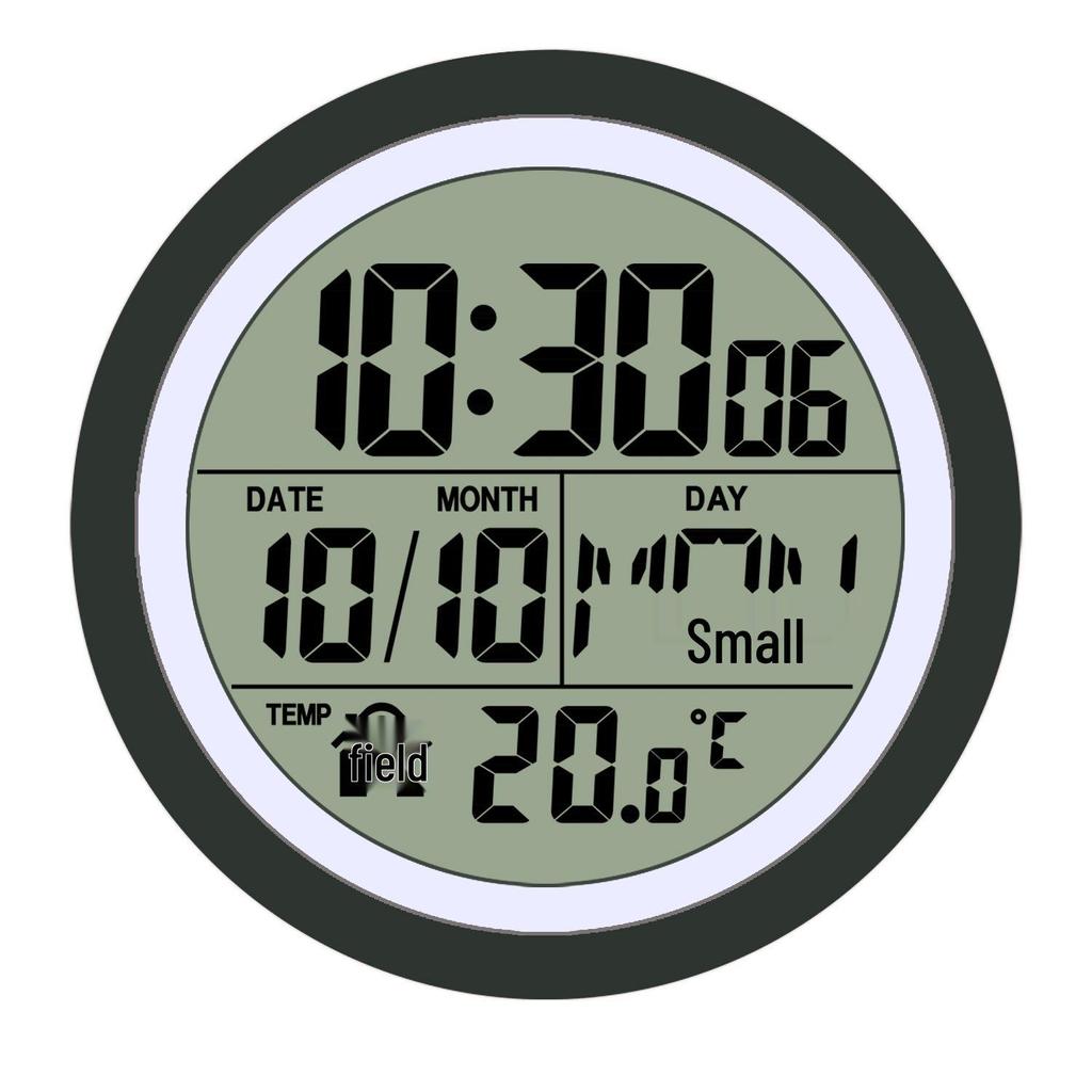 Punch-Free Self-Adhesive LCD Wall Clock: High-Definition Digital Display for Bathroom & Kitchen