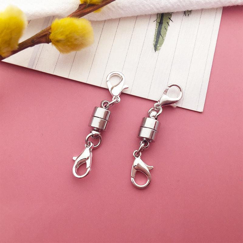 Set mixt de 10 bucăți DIY pentru colier și închizătoare de brățară cu magnet - închizătoare de homar cu două fețe și închizătoare cilindrice