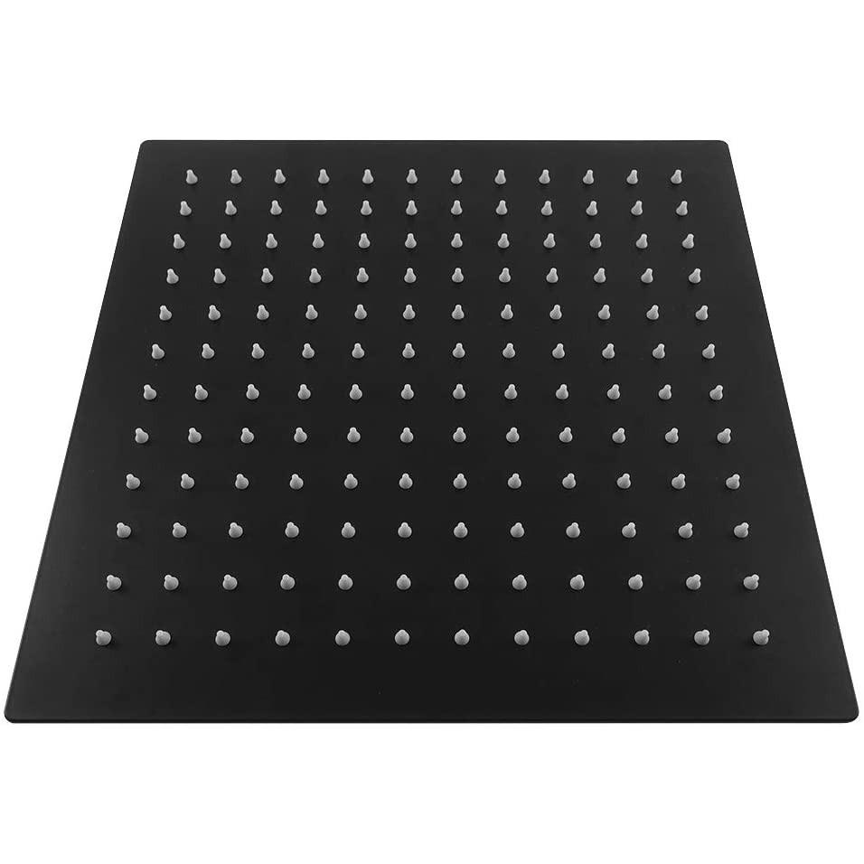 8"/10"/12" 304 Stainless Steel Square Rain ShowerHead Full Body Coverage Shower Set Large Rainfall Black Shower Head