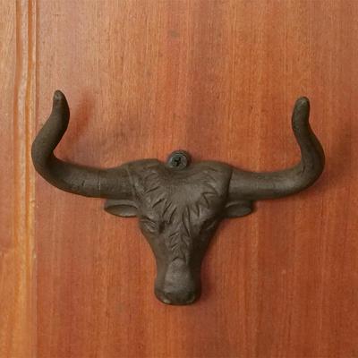 Wandhaken Hutständer Bullenkopf Design Metall Unikat Dekoration Kleiderbügel Dekorativ