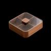 Black Walnut Solid Wood Divided Snack Box with Lid