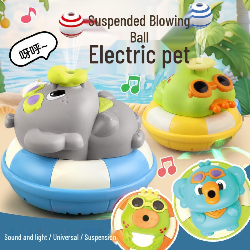 Electric Frog & Elephant Music Toy Set: Hovering Ball and Light-Up Features
