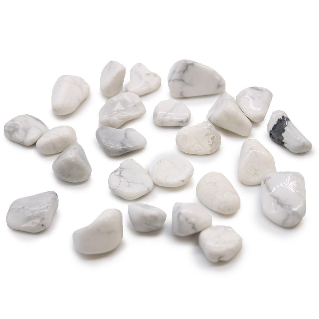 White Howlite Tumbled Stones Magnesite 24 Pieces