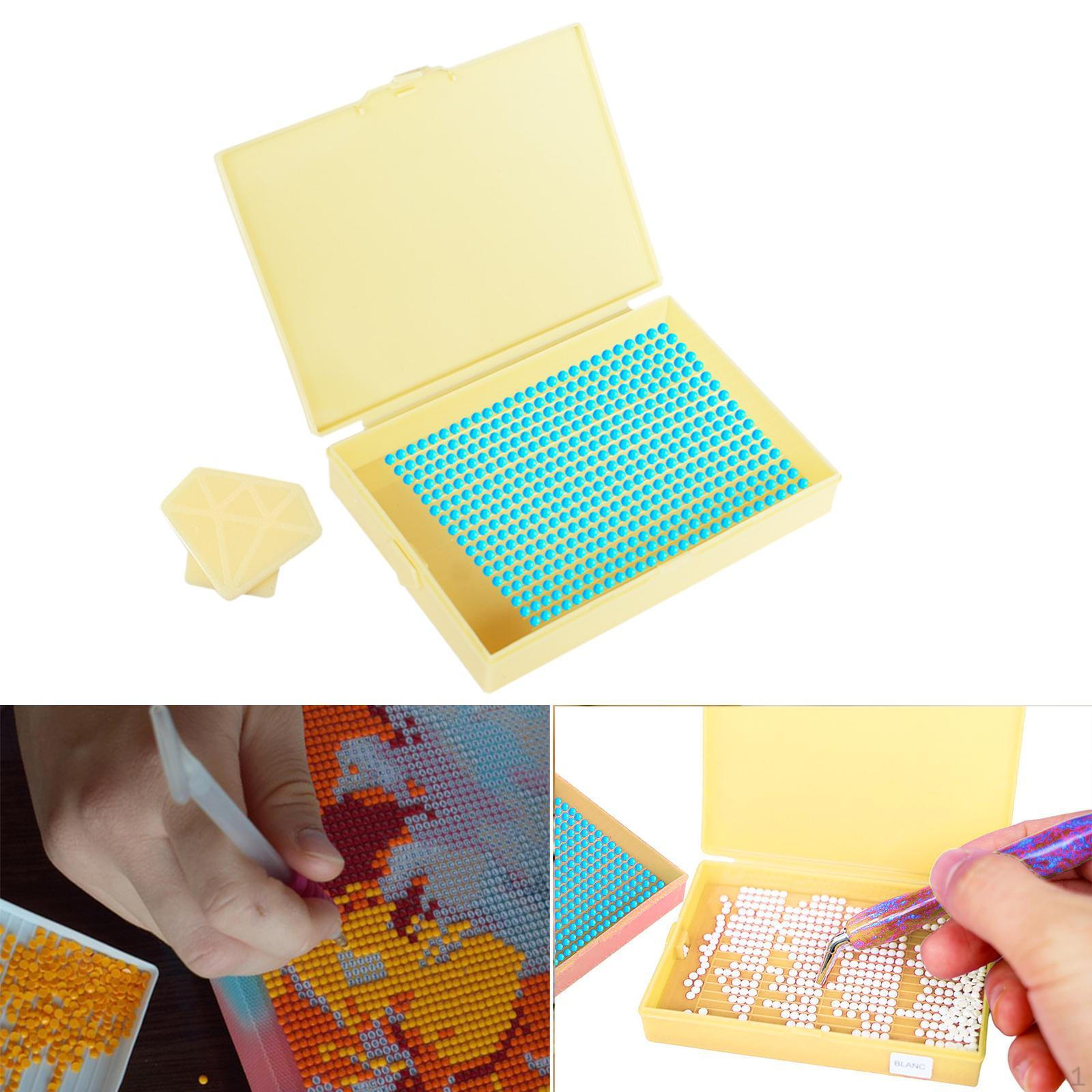 

Diamond Art Tray with Lid Bead Organizer Stackable Line up Easy to Use Sorting Sorter for жёлтый