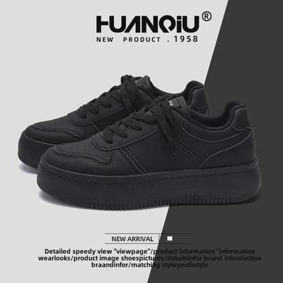 2025 Trendy Campus Style Women's Thick-Soled Black Sneakers - ZHQ-XA120