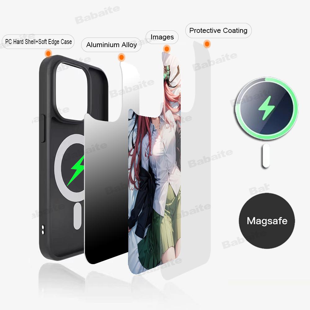 Fictional Character N-Nino-Nakano Phone Magnetic Case For IPhone16 14 13 12 11 15 ProMax Plus For Magsafe Wireless Charge Cover